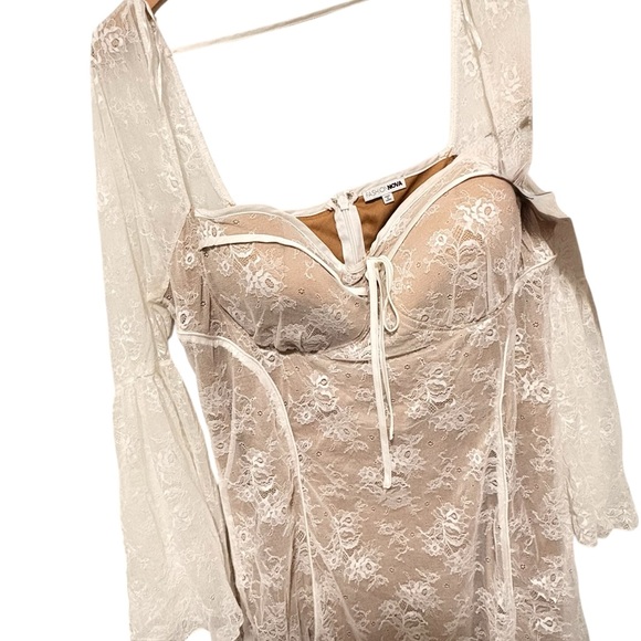 Fashion Nova White Lace Mini Dress - Picture 5 of 6